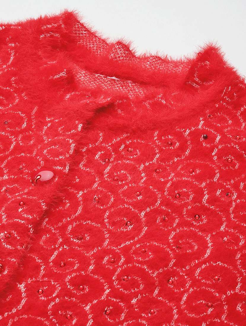 women self designed sleeveless cardigan - 22086529 -  Standard Image - 3