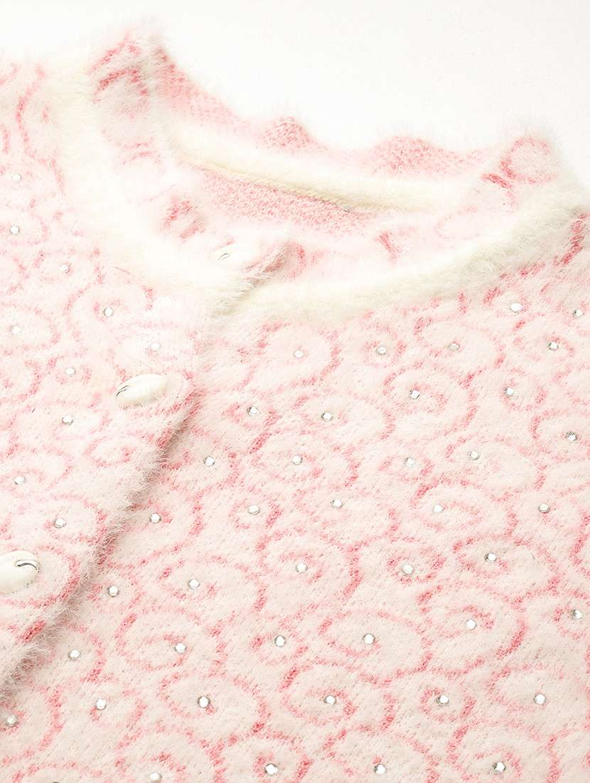 women self designed sleeveless cardigan - 22086531 -  Standard Image - 3