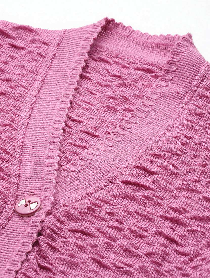 women self designed sleeveless cardigan - 22086535 -  Standard Image - 3