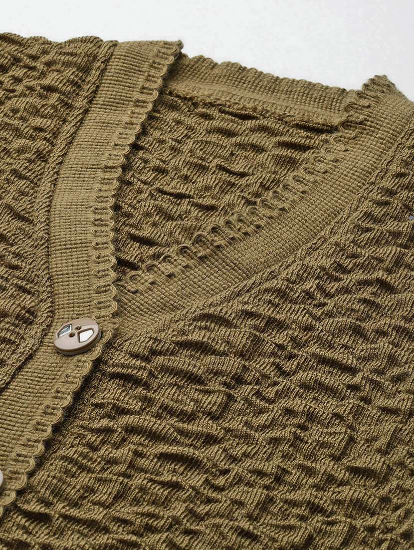 women self designed sleeveless cardigan - 22086536 -  Standard Image - 3