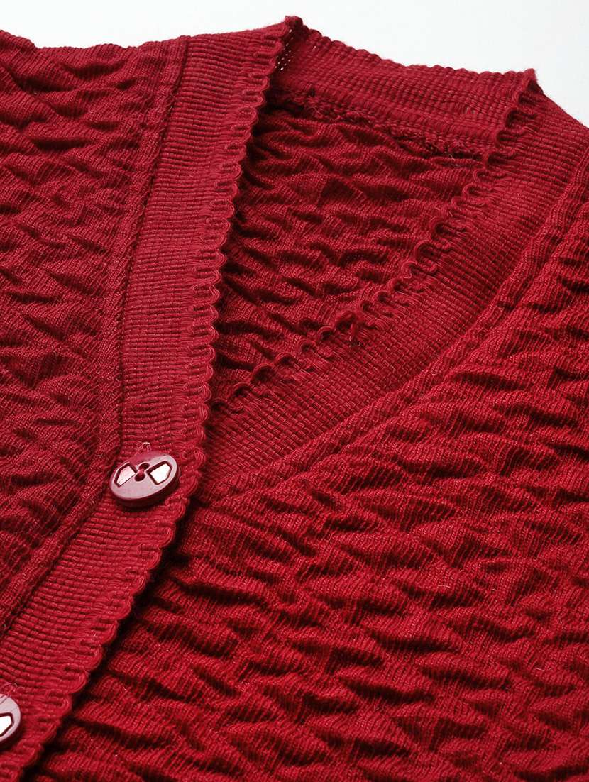 women self designed sleeveless cardigan - 22086537 -  Standard Image - 3