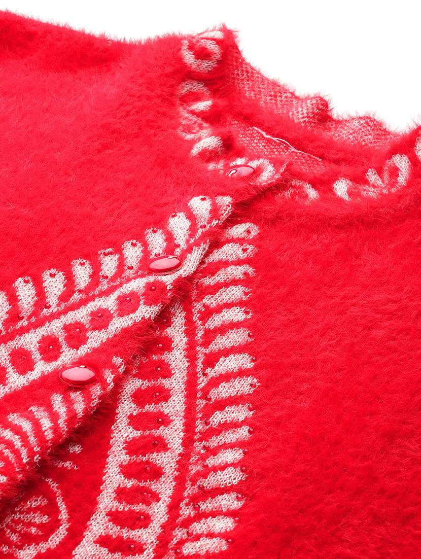 women self designed sleeveless cardigan - 22086547 -  Standard Image - 3