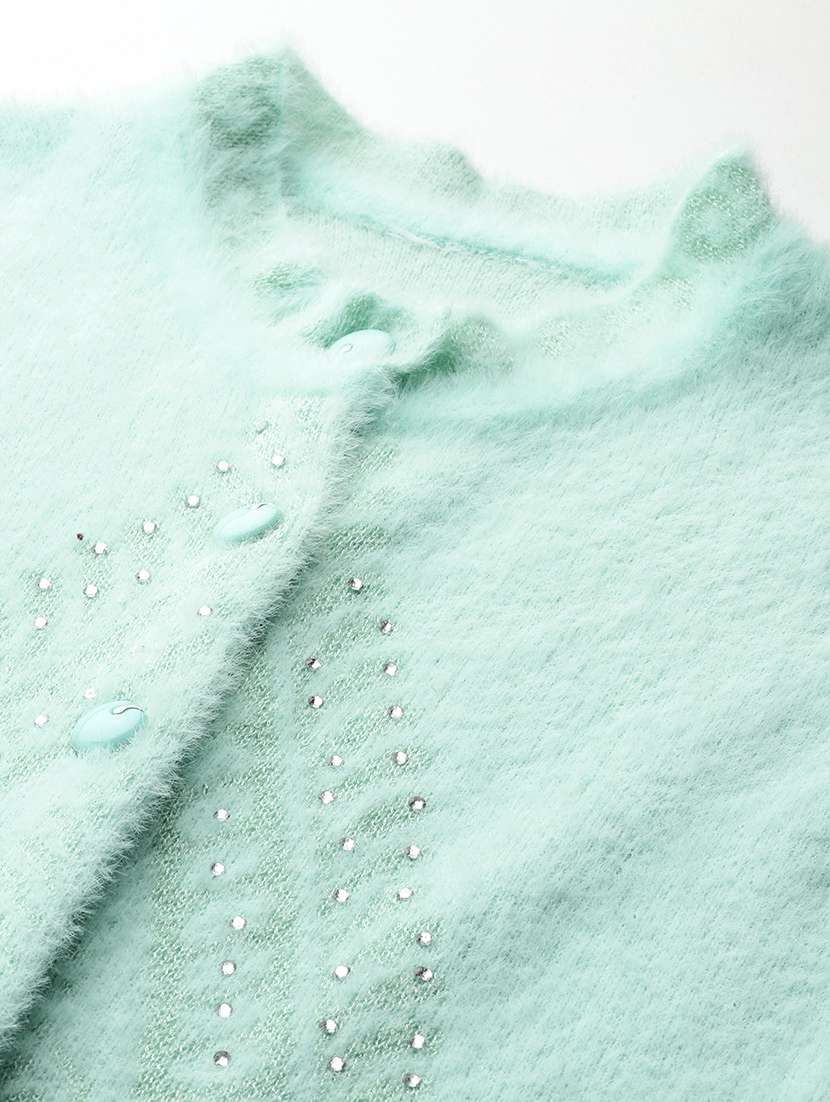 women self designed sleeveless cardigan - 22086550 -  Standard Image - 3