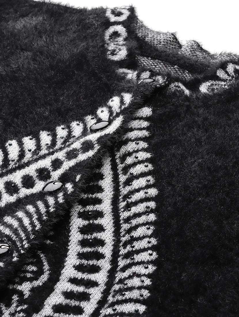 women self designed sleeveless cardigan - 22086551 -  Standard Image - 3