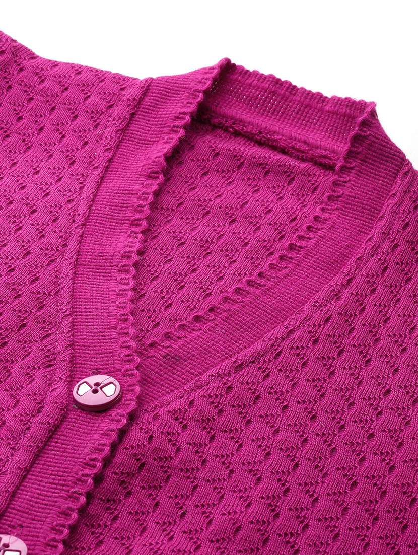 women self designed sleeveless cardigan - 22086553 -  Standard Image - 3