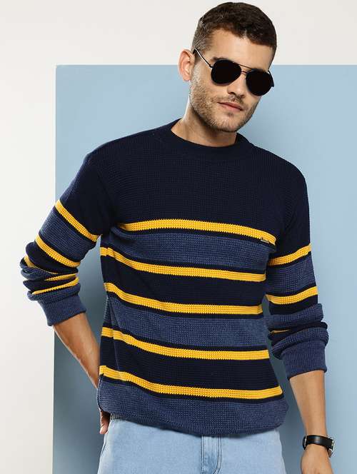 men striped long sleeve regular fit pullover  - 22086571 -  Standard Image - 0