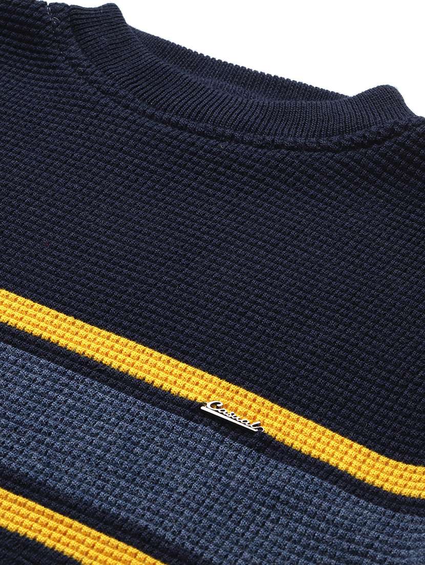 men striped long sleeve regular fit pullover  - 22086571 -  Standard Image - 3