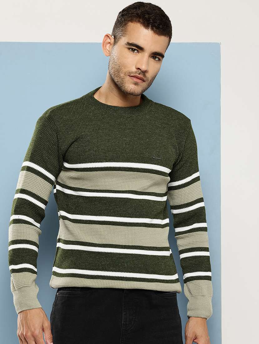 men striped long sleeve regular fit pullover  - 22086573 -  Zoom Image - 0