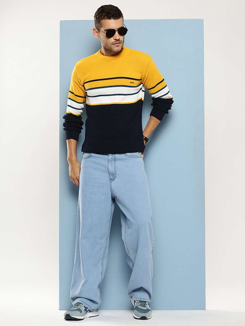 men striped long sleeve regular fit pullover  - 22086577 -  Standard Image - 3