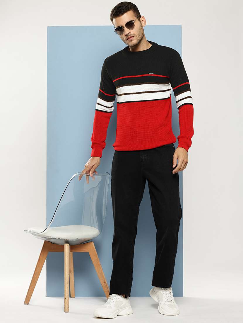 men striped long sleeve regular fit pullover  - 22086578 -  Standard Image - 3