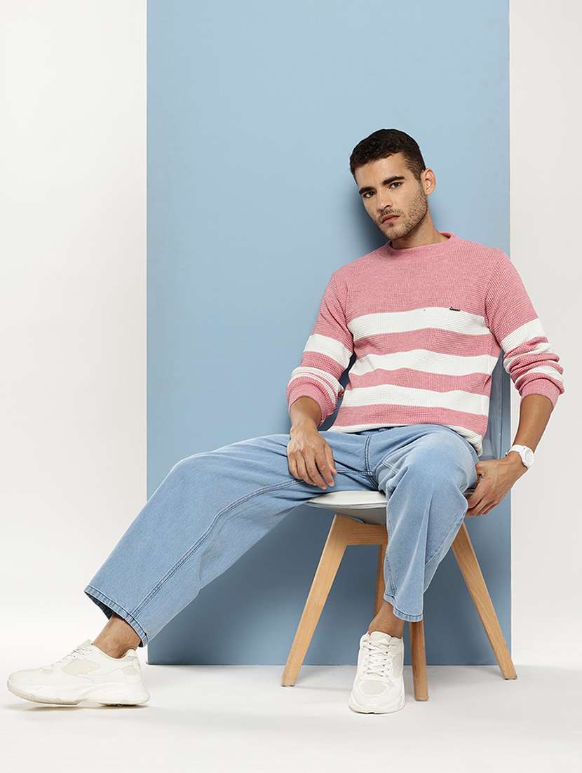 men striped long sleeve regular fit pullover  - 22086580 -  Standard Image - 3