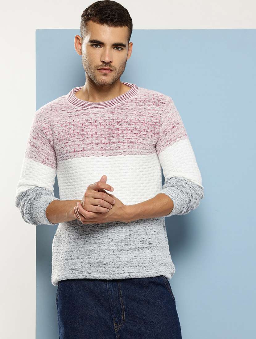 men self design long sleeve regular fit pullover - 22086588 - Zoom Image - 0