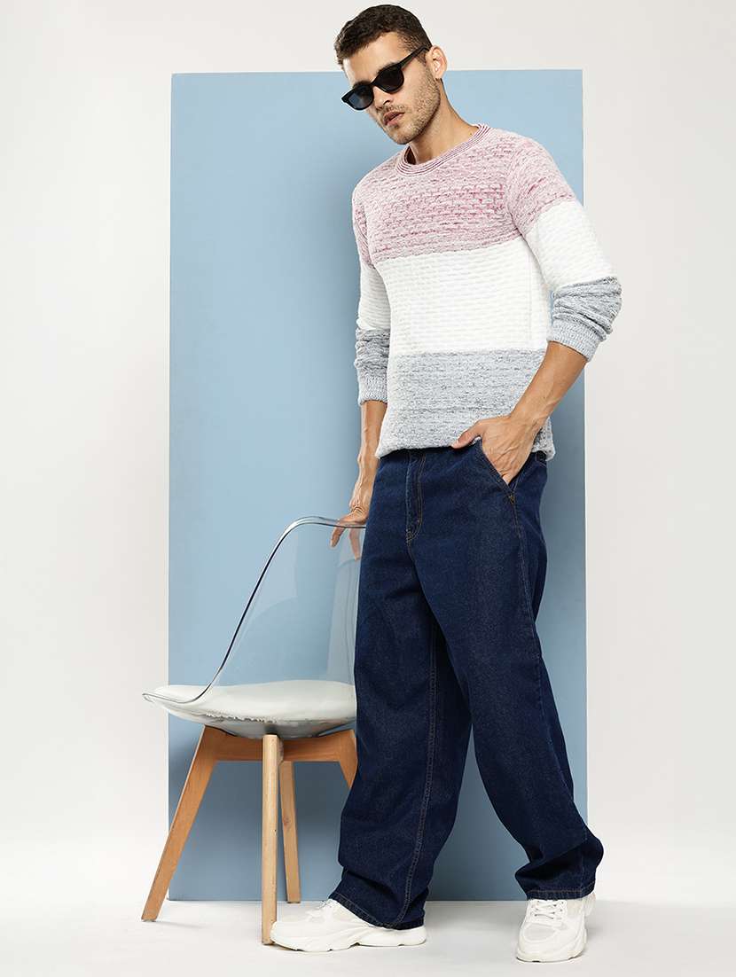 men self design long sleeve regular fit pullover - 22086588 - Standard Image - 3