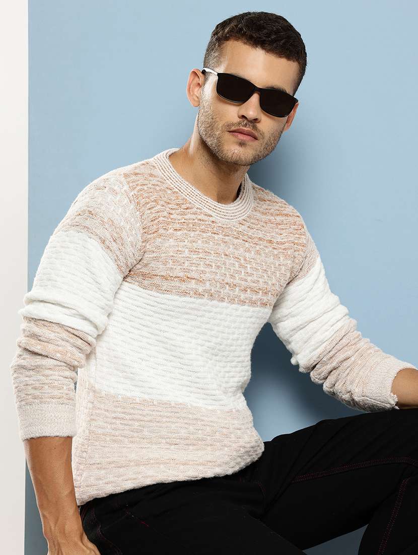 men self design long sleeve regular fit pullover  - 22086591 -  Zoom Image - 0