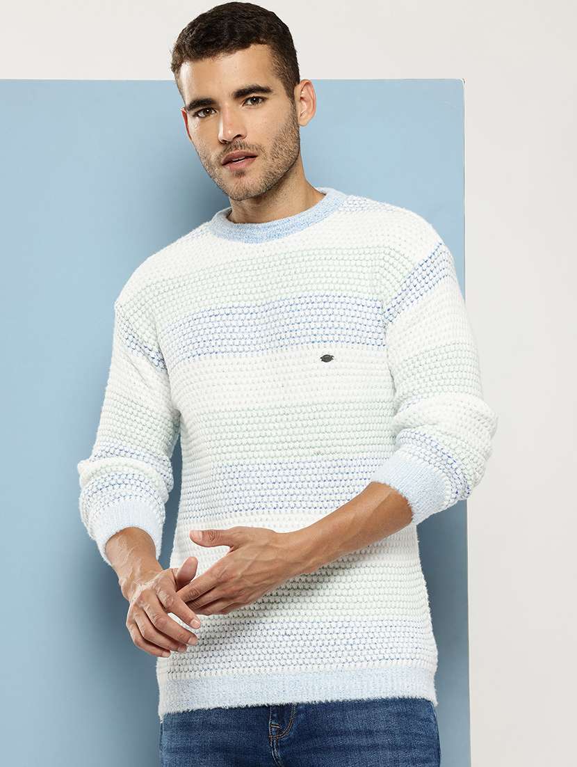 men self design long sleeve regular fit pullover - 22086595 - Zoom Image - 0