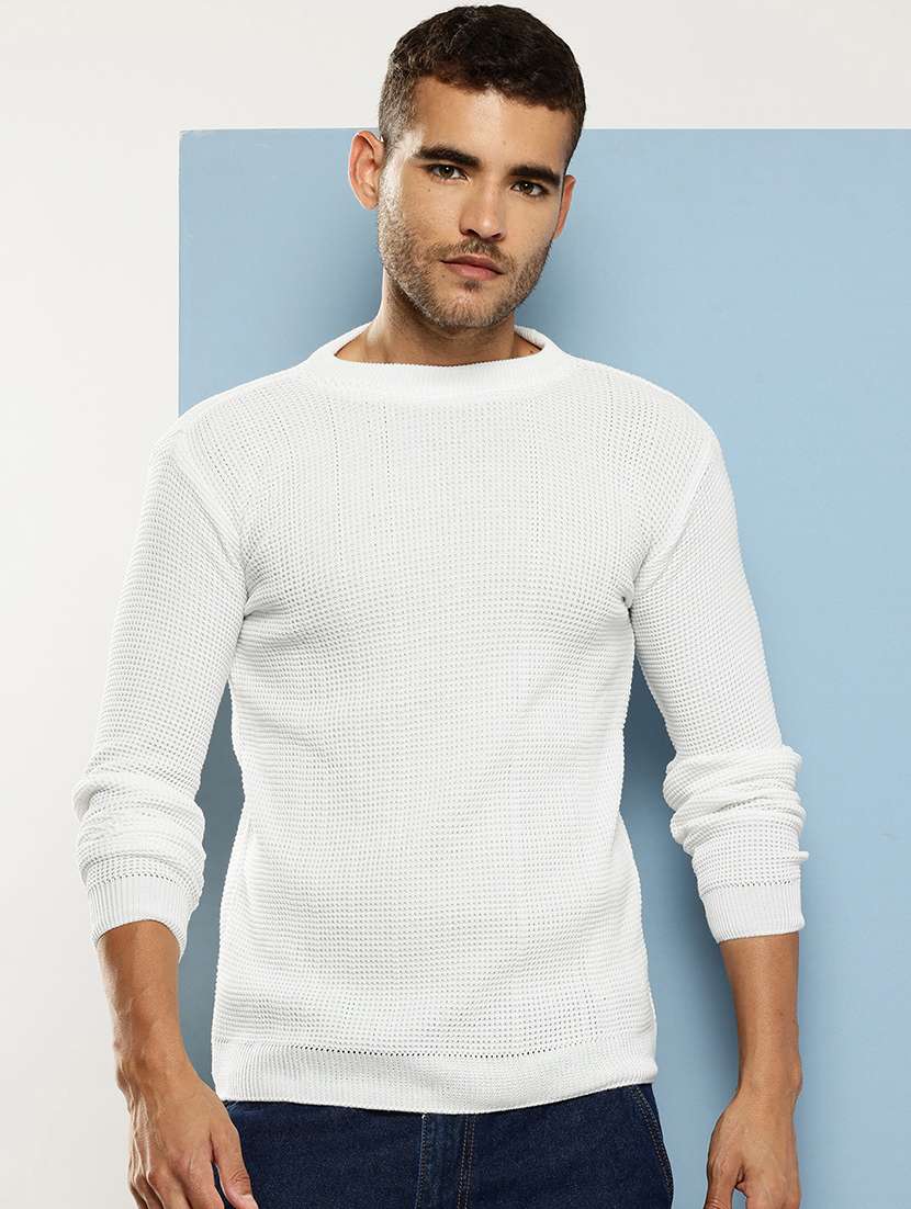 men self design long sleeve regular fit pullover - 22086598 - Zoom Image - 0