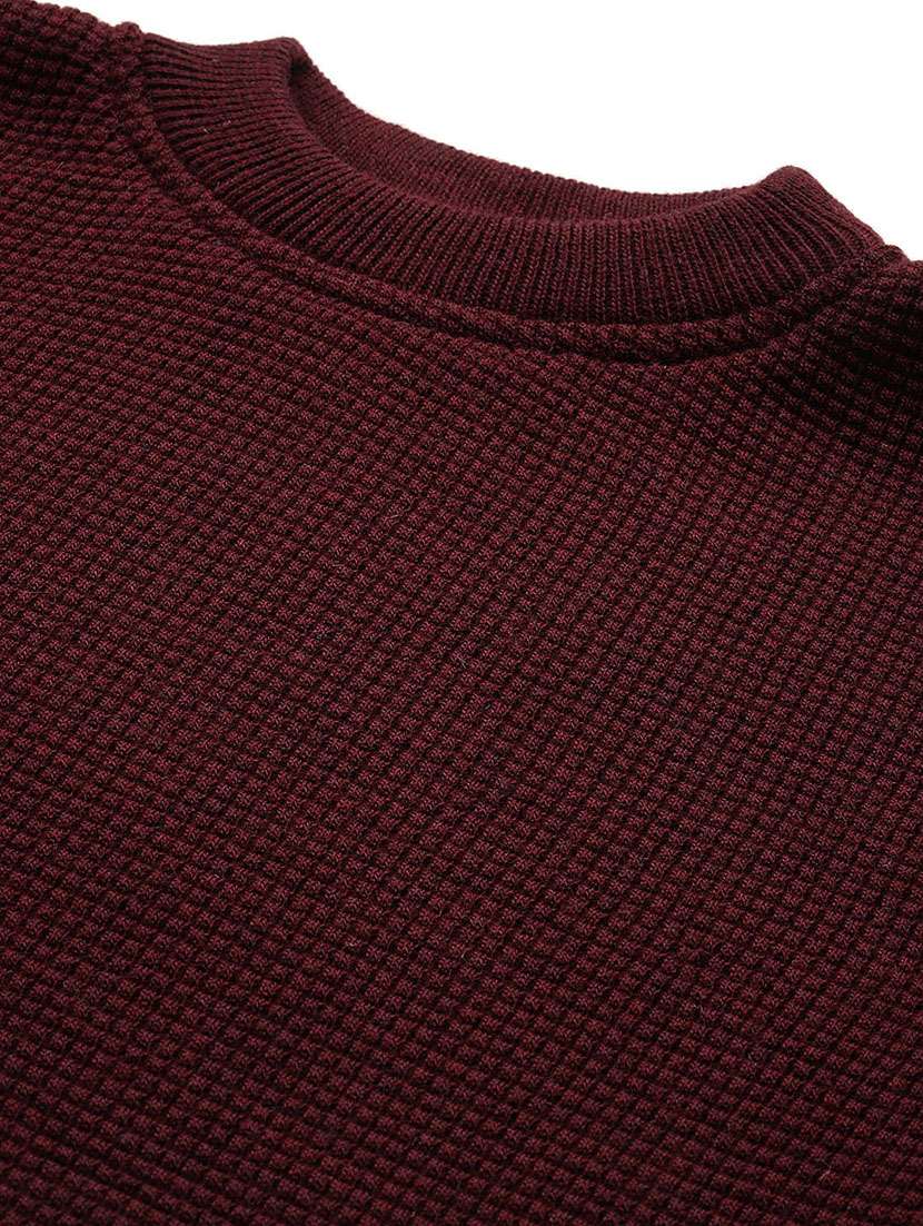 men self design long sleeve regular fit pullover - 22086599 - Standard Image - 3
