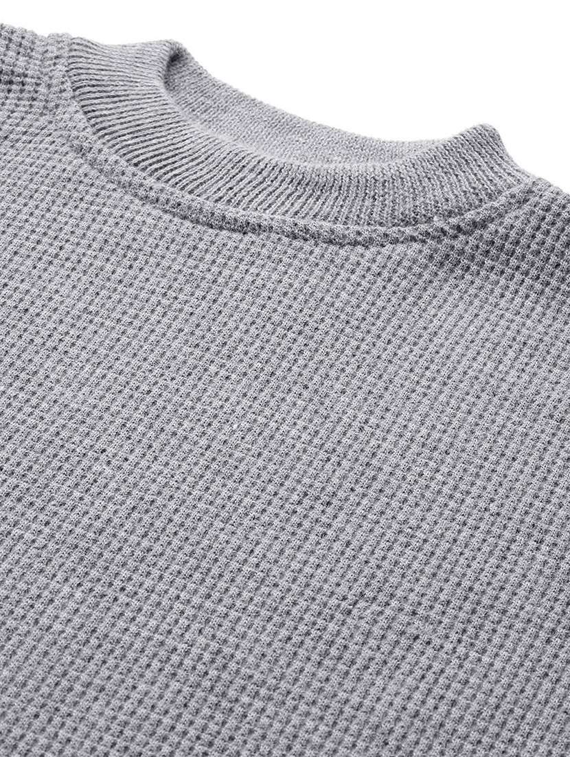 men self design long sleeve regular fit pullover - 22086600 - Standard Image - 3