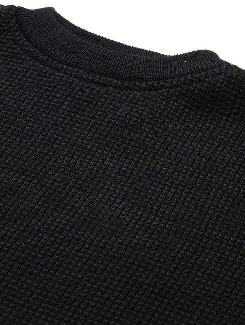 men self design long sleeve regular fit pullover - 22086603 - Standard Image - 3