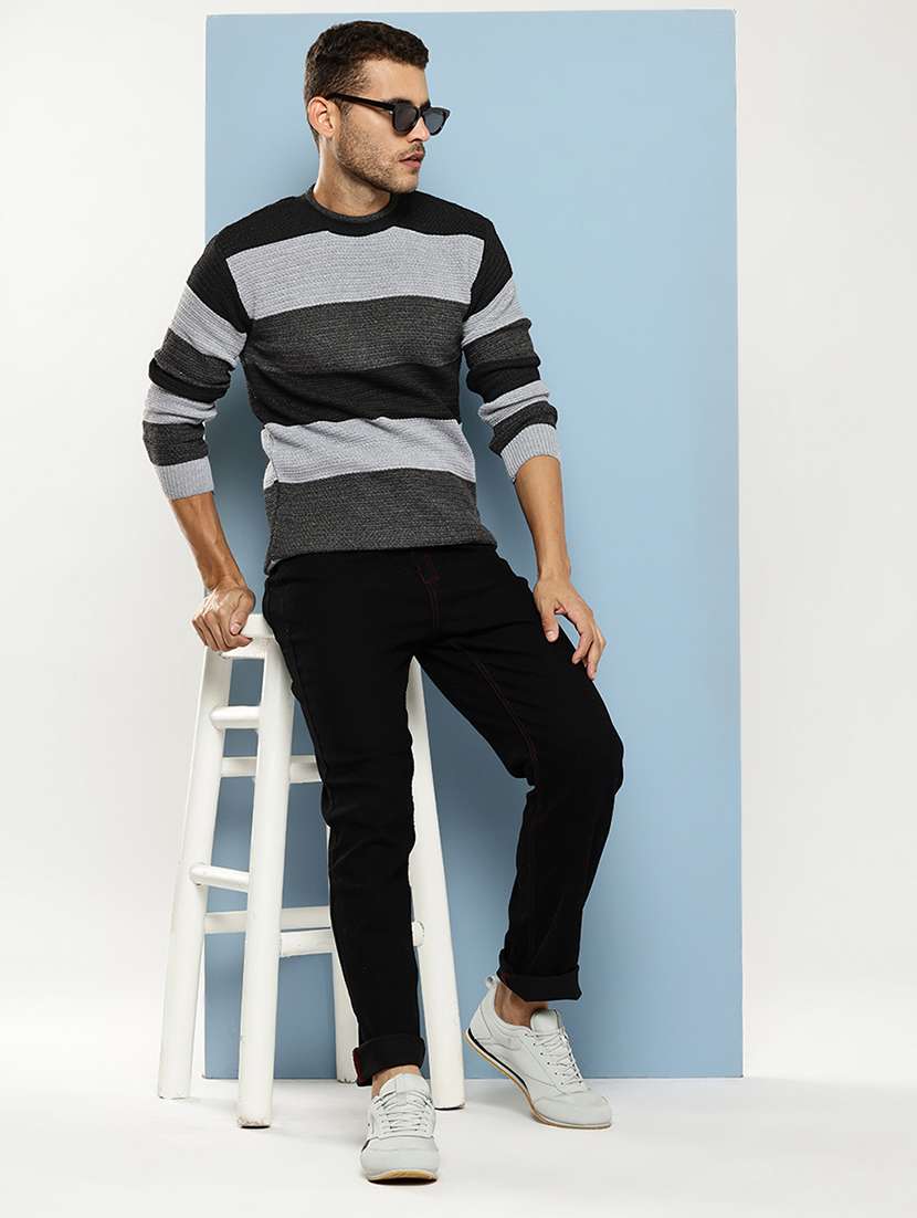 men striped long sleeve regular fit pullover  - 22086604 -  Standard Image - 3