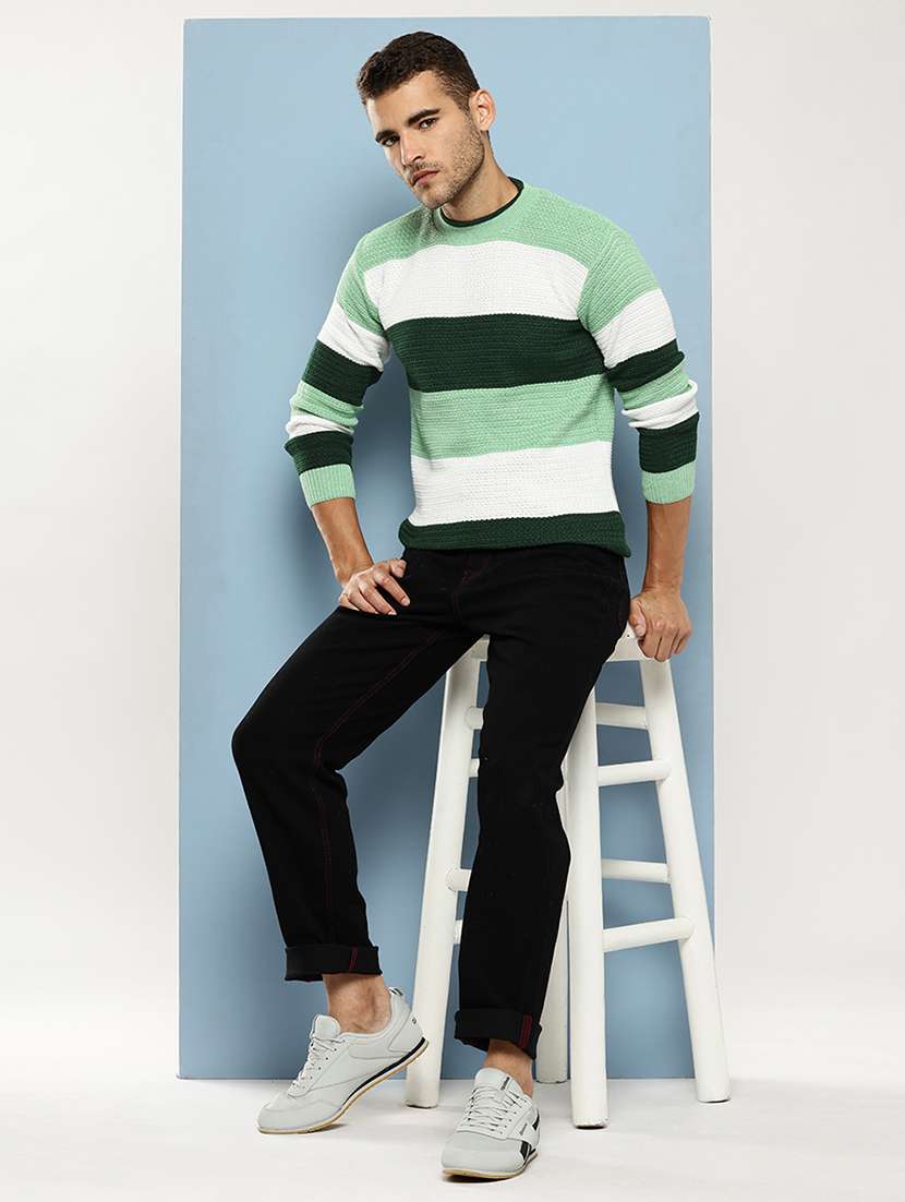 men striped long sleeve regular fit pullover  - 22086605 -  Standard Image - 3