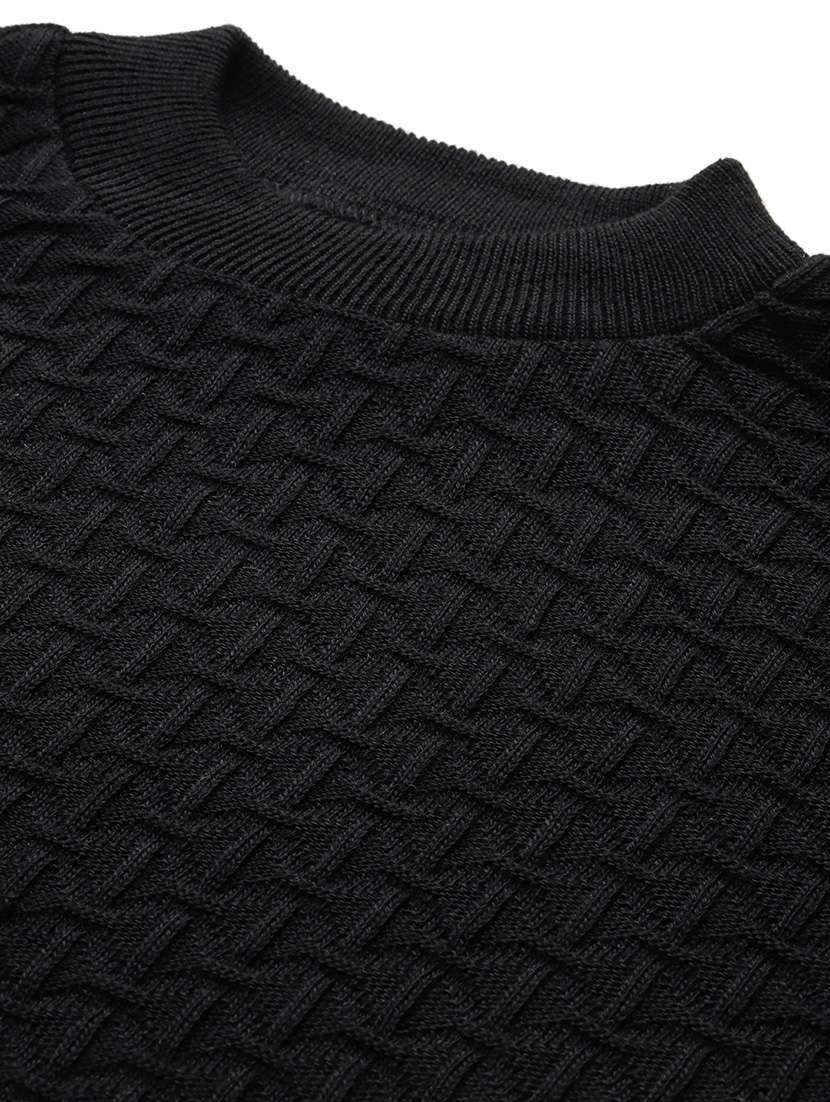 men self design long sleeve regular fit pullover - 22086612 - Standard Image - 3