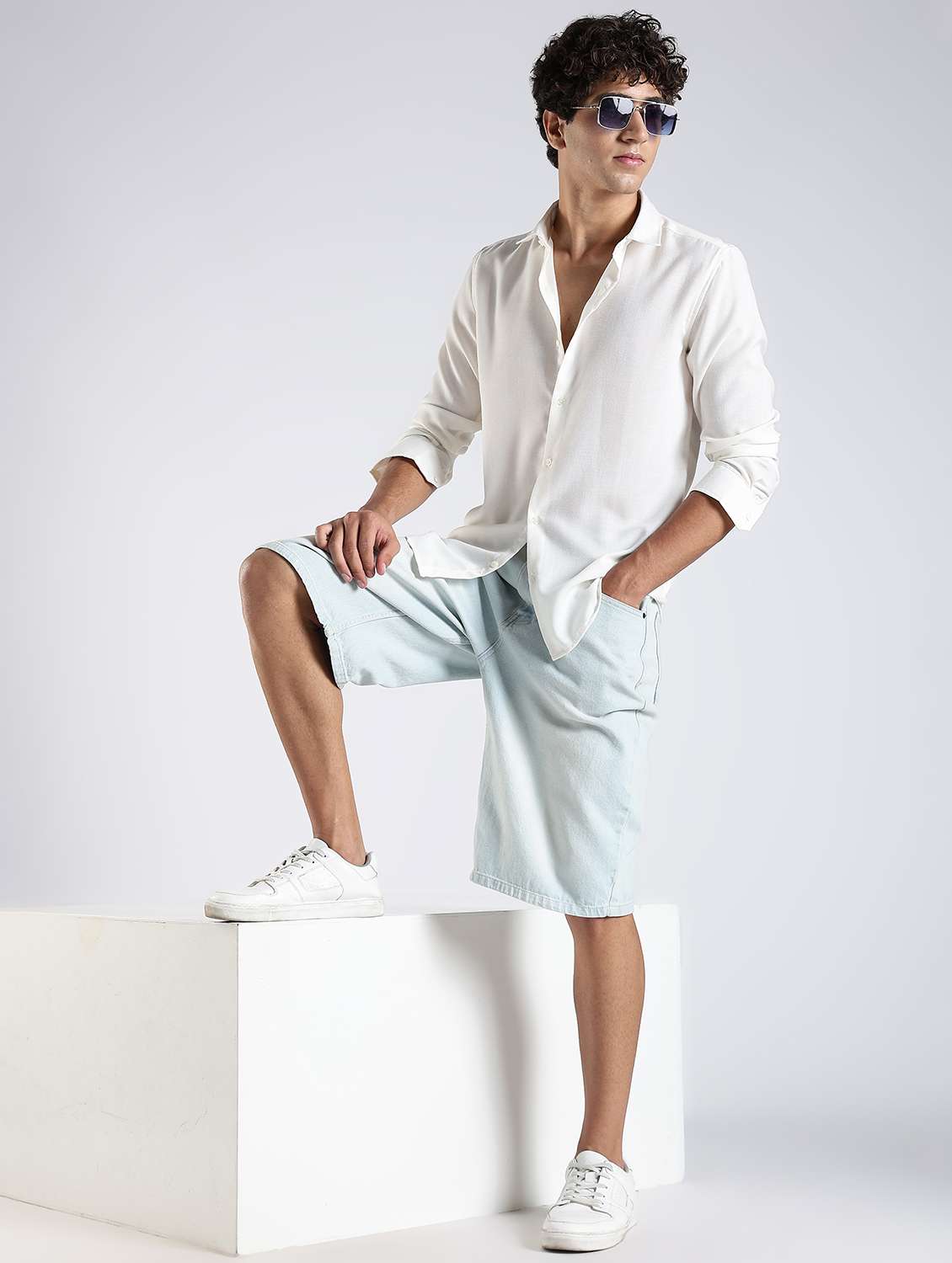 men solid long sleeve slim fit casual shirt - 22086620 -  Standard Image - 3