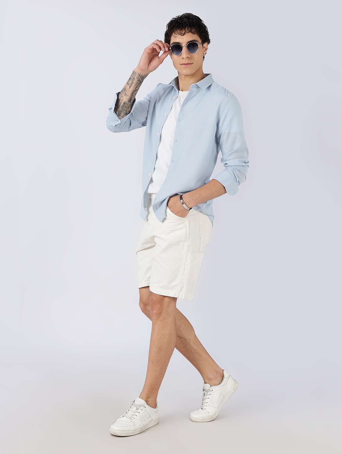 men solid long sleeve slim fit casual shirt - 22086621 -  Standard Image - 3