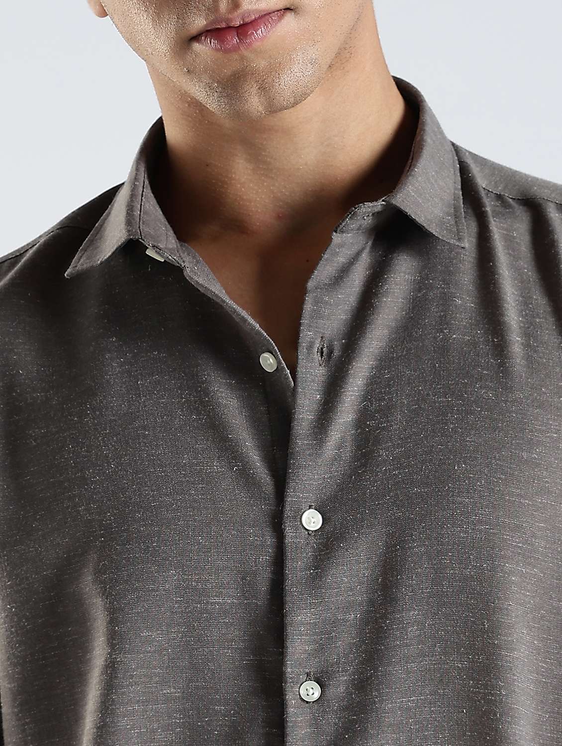 men solid long sleeve slim fit casual shirt - 22086628 -  Standard Image - 3