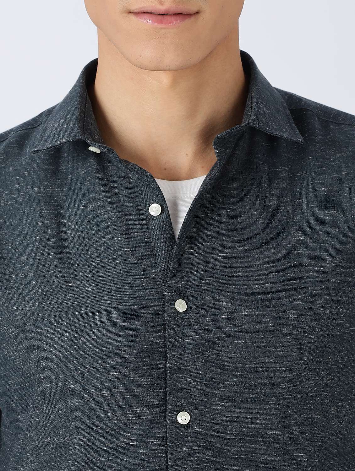 men solid long sleeve slim fit casual shirt - 22086629 -  Standard Image - 3