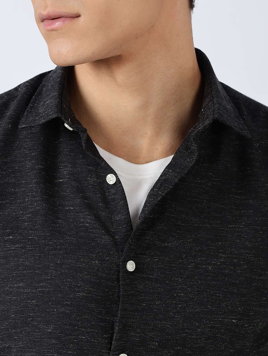 men solid long sleeve slim fit casual shirt - 22086630 - Standard Image - 3