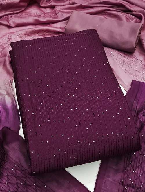 women solid wiith work embroidered unstitched suit set - 22086687 - Standard Image - 0