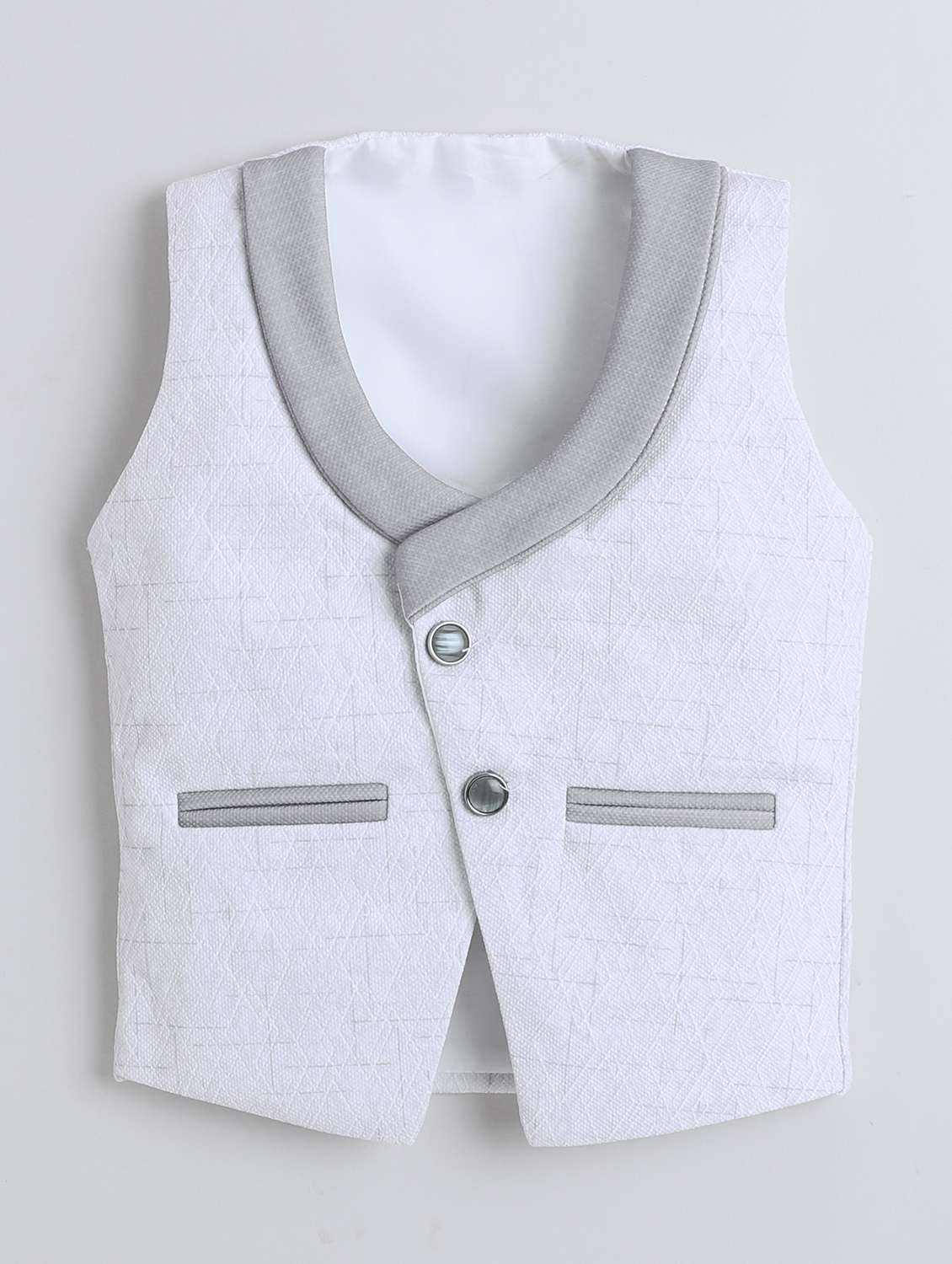 boys solid shirt and trouser with wasitcoat set - 22086697 - Standard Image - 3