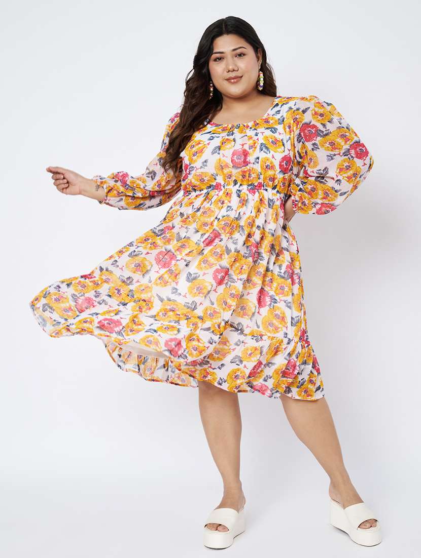 women plus size floral print tiered dress - 22086718 - Zoom Image - 0