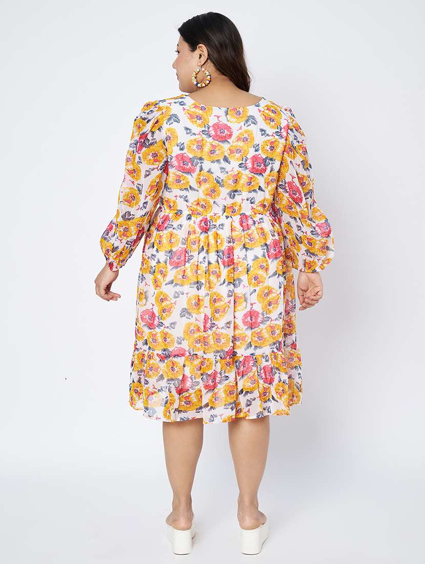 women plus size floral print tiered dress - 22086718 - Standard Image - 3