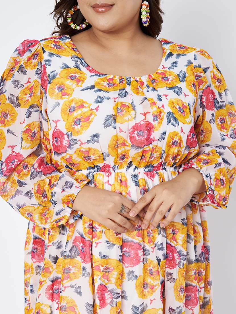 women plus size floral print tiered dress - 22086718 - Standard Image - 5