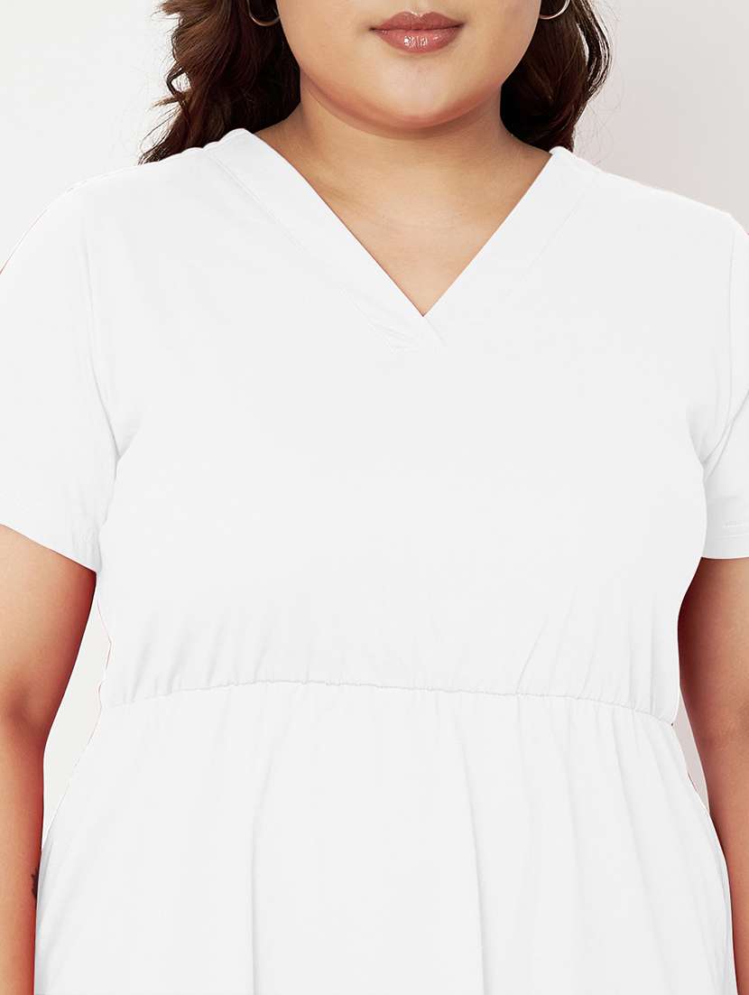 women plus size solid short a-line dress - 22086738 - Standard Image - 5