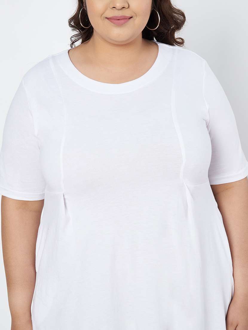 women plus size solid short a-line dress - 22086751 - Standard Image - 5