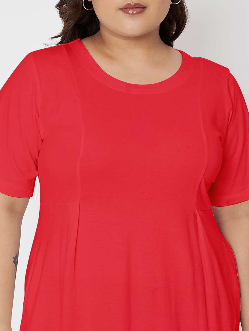 women plus size solid short a-line dress - 22086753 -  Standard Image - 5