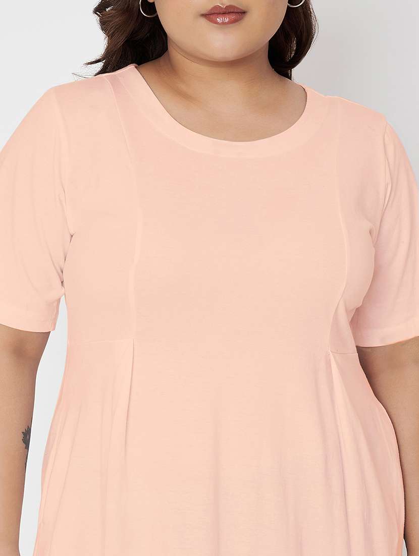 women plus size solid short sleeve a-line dress - 22086755 -  Standard Image - 5