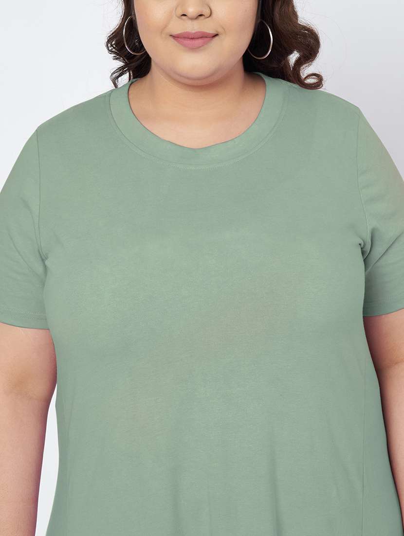 women plus size solid short sleeve a-line dress - 22086768 -  Standard Image - 5