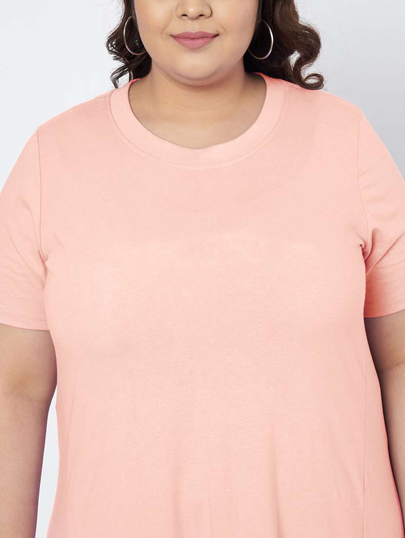 women plus size solid short sleeve a-line dress - 22086771 -  Standard Image - 5