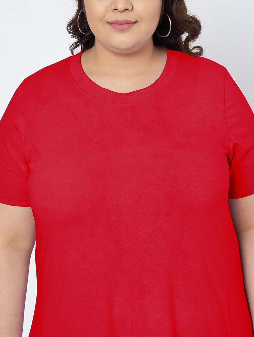 women plus size solid short sleeve a-line dress - 22086775 -  Standard Image - 5