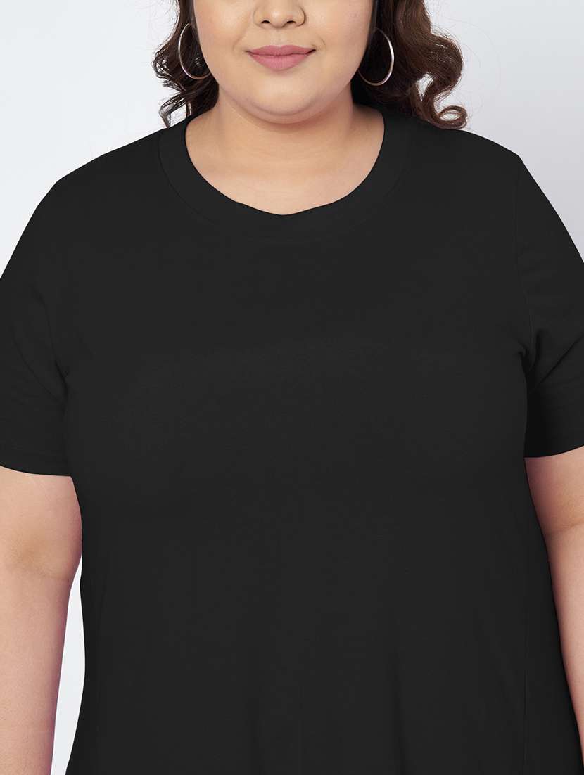 women plus size solid short sleeve a-line dress - 22086779 -  Standard Image - 5