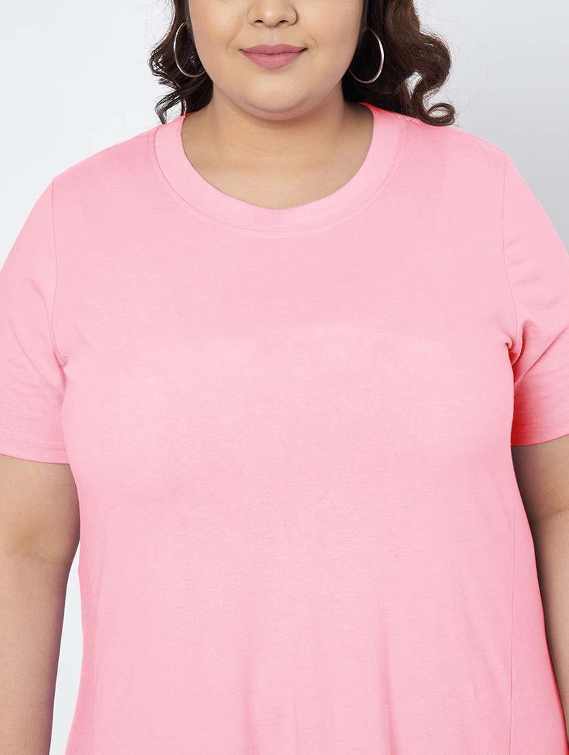 women plus size solid short sleeve a-line dress - 22086780 -  Standard Image - 5