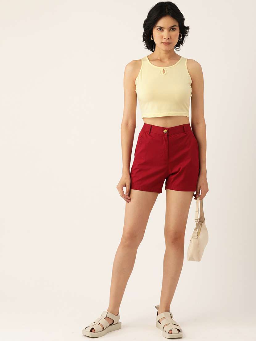 women solid sleeveless crop tank top - 22086828 -  Standard Image - 3