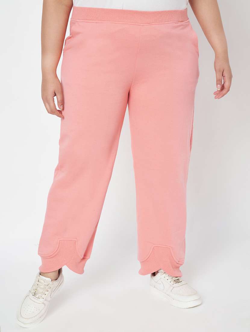 women plus size solid mid rise jogger