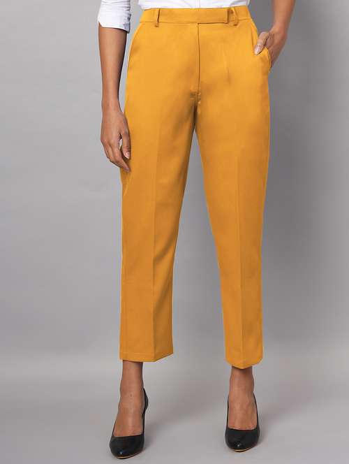 women solid high rise cigarette pants - 22086868 -  Standard Image - 0