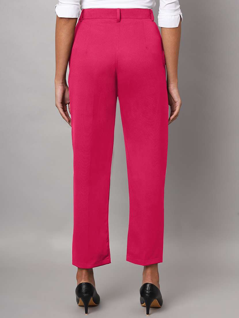 women solid high rise cigarette pants - 22086869 -  Standard Image - 3