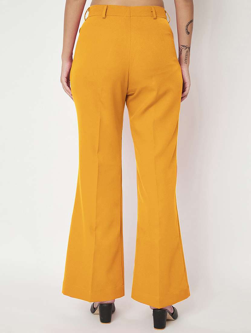 women solid high rise bootcut trouser - 22086872 -  Standard Image - 3